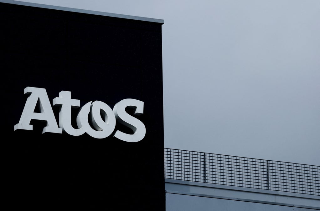 Le logo d'atos sur le site de l'entreprise a nantes