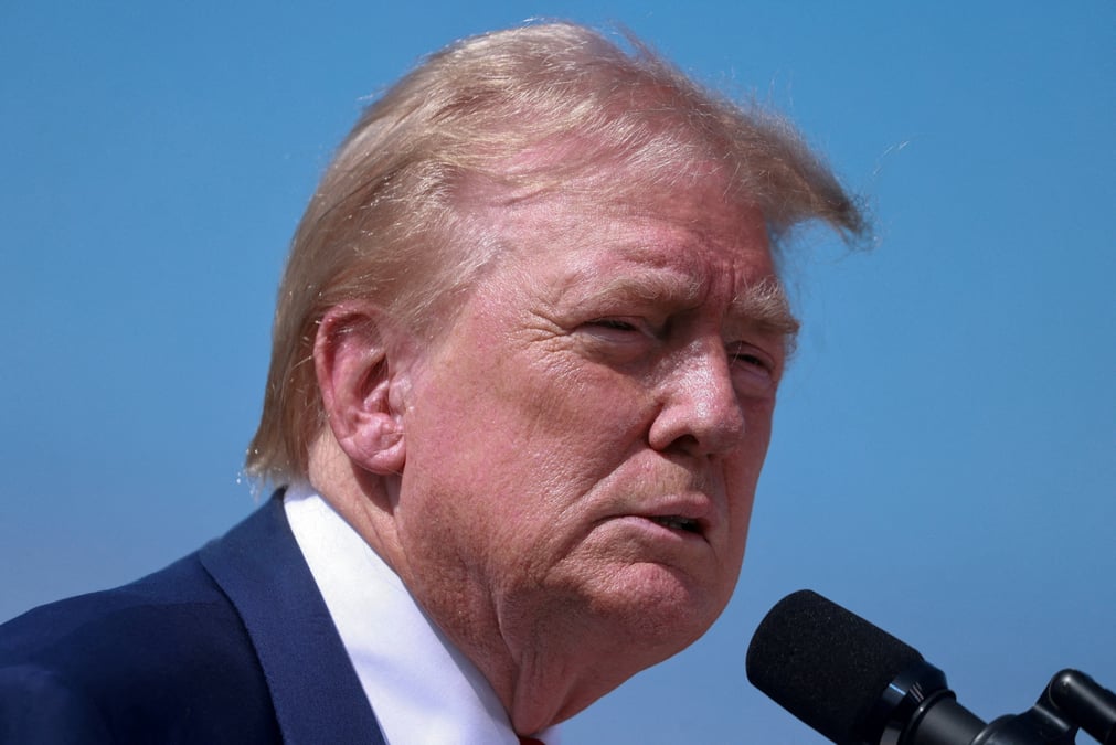 Photo de fichier : le candidat republicain a l'election presidentielle et ancien president des etats-unis, donald trump, tient une conference de presse au trump national golf club, pres de los angeles.