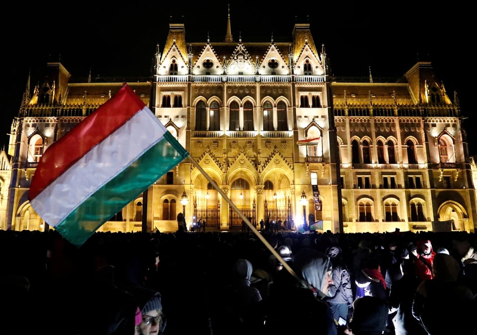 Photo d'archives : manifestation a budapest