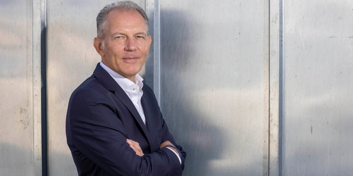 François Jackow, directeur général du groupe Air liquide, répond aux questions du Figaro au siège du journal, le 25 septembre 2023.
