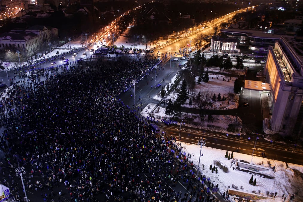 Manifestations en roumanie