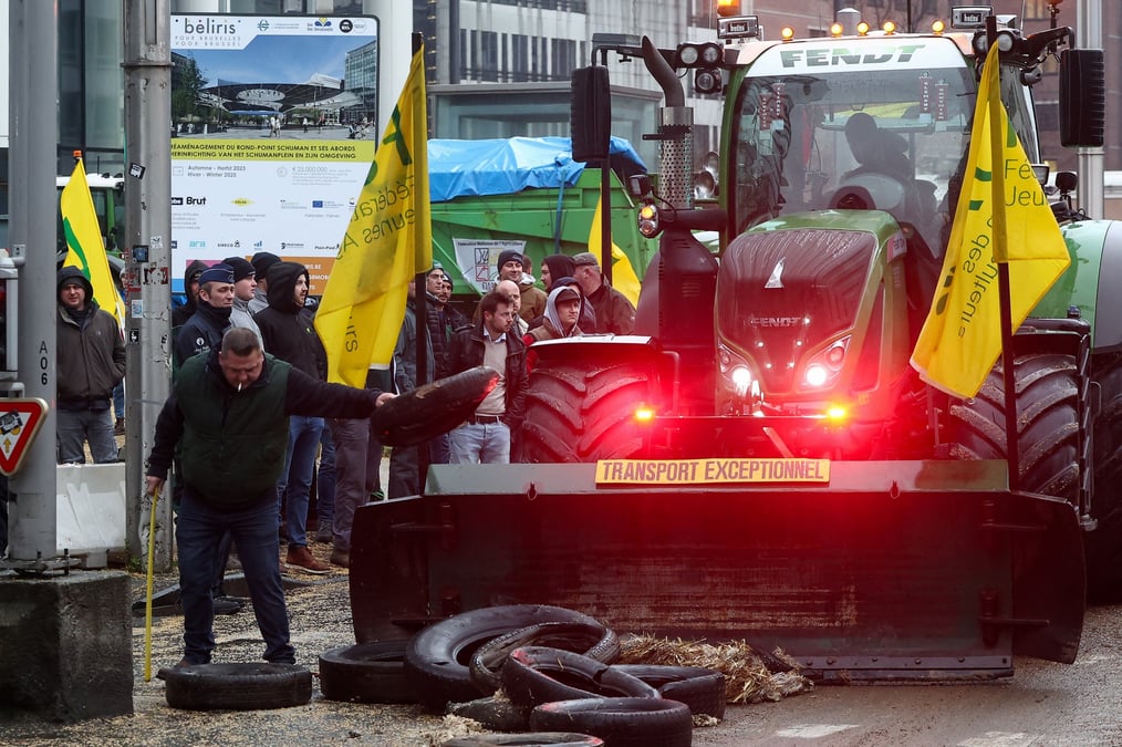 Manifestation des agriculteurs europeens a bruxelles