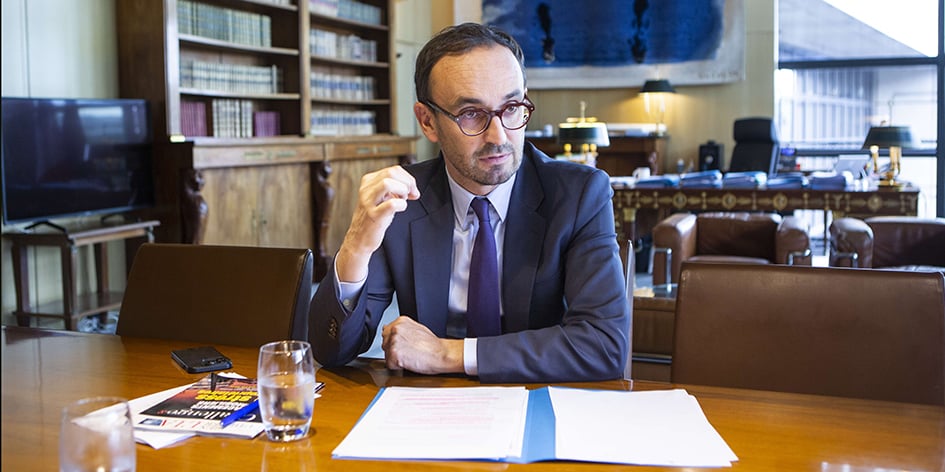Le ministre dans son bureau à Bercy en septembre.