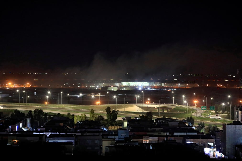 Des mortiers s'abattent pres de l'aeroport d'erbil, dans le kurdistan irakien