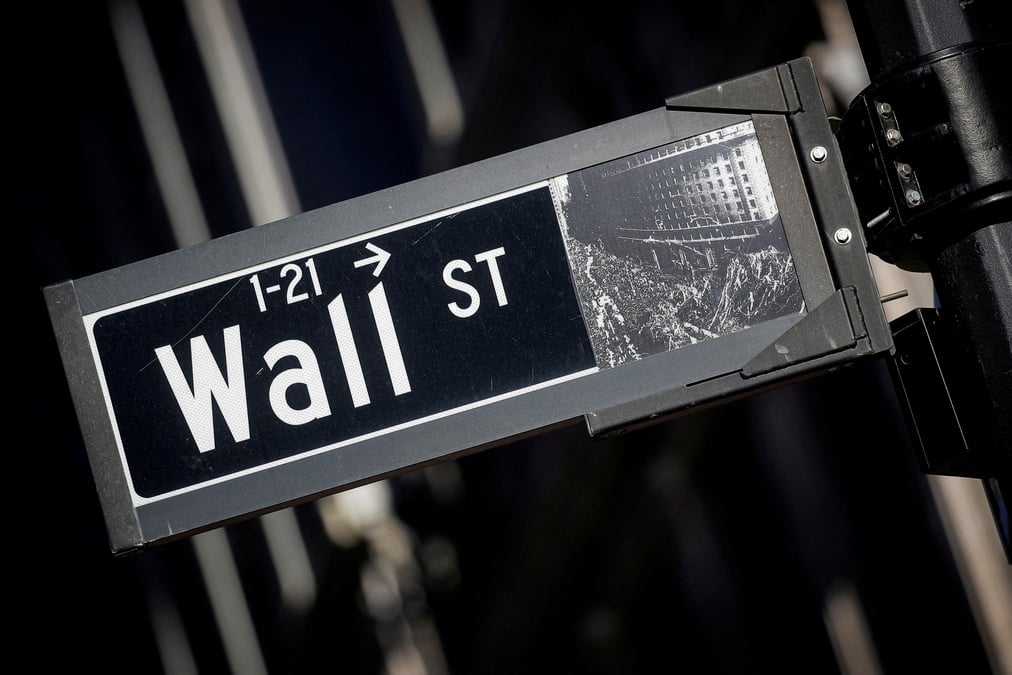 Un panneau de wall street dans le quartier financier de new york