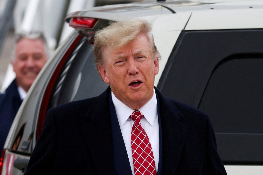 Donald trump en visite a aberdeen, en ecosse.