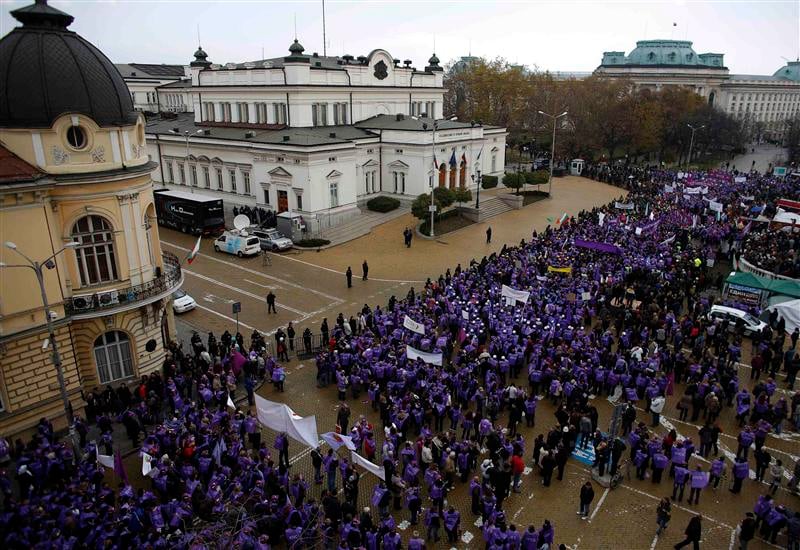 Manifestation contre le chômage et les bas salaires en Bulgarie