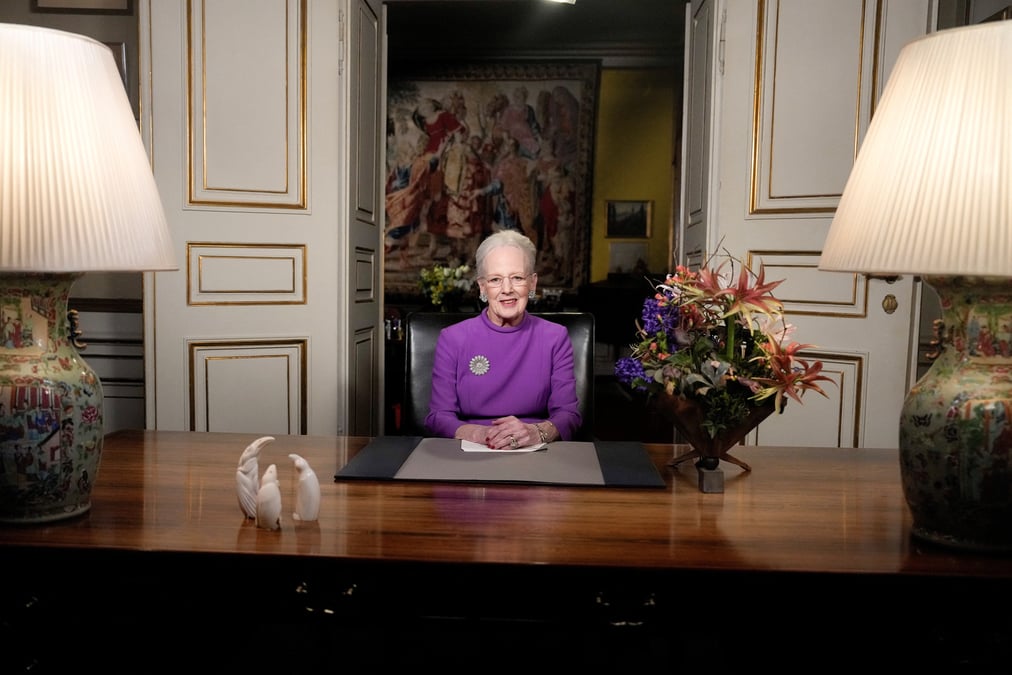 La reine margrethe ii du danemark prononce un discours du nouvel an et annonce son abdication
