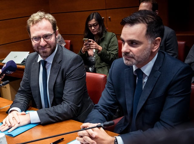 Les ministres Antoine Armand (Economie) et Laurent Saint Martin (Comptes publics).
