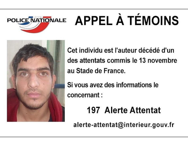 La police lance un appel a temoins pour identifier un kamikaze du stade de france