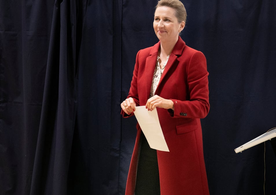 La premiere ministre danoise et chef du parti social-democrate, mette frederiksen