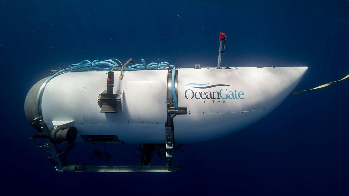 Le submersible titan, exploite par oceangate expeditions pour explorer l'epave du titanic au large de la cote de terre-neuve