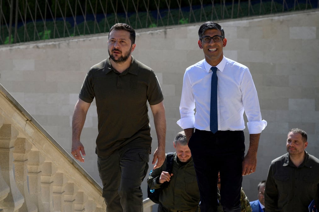 Volodimir zelensky et rishi sunak a bulboaca, en moldavie