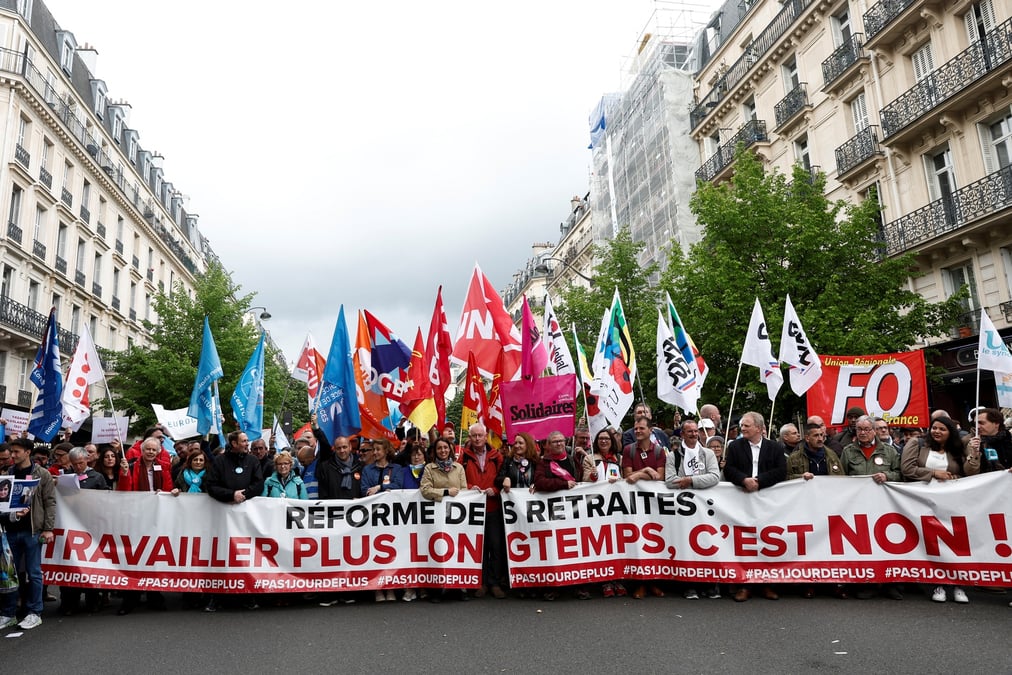 Manifestation à Paris contre la réforme des retraites.
