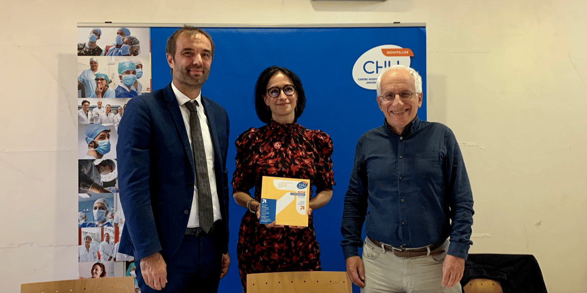Le 19 octobre, la directrice générale du CHU de Montpellier Anne Ferrer présentait le nouveau projet d'établissement 2023-2027 du CHU, en compagnie de Michael Delafosse, maire de Montpellier et président du conseil de surveillance du CHU, et et du Pr. Patrice Taourel, président de la Commission médicale d'établissement.