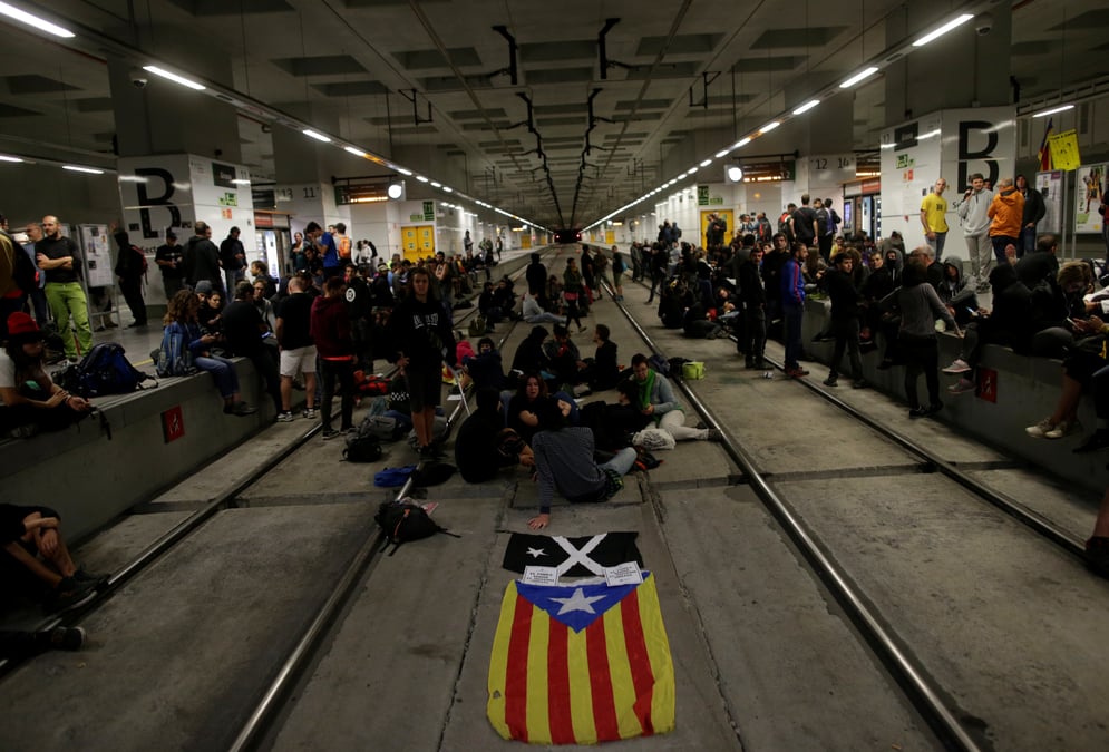 Catalogne: action a l'anniversaire du referendum