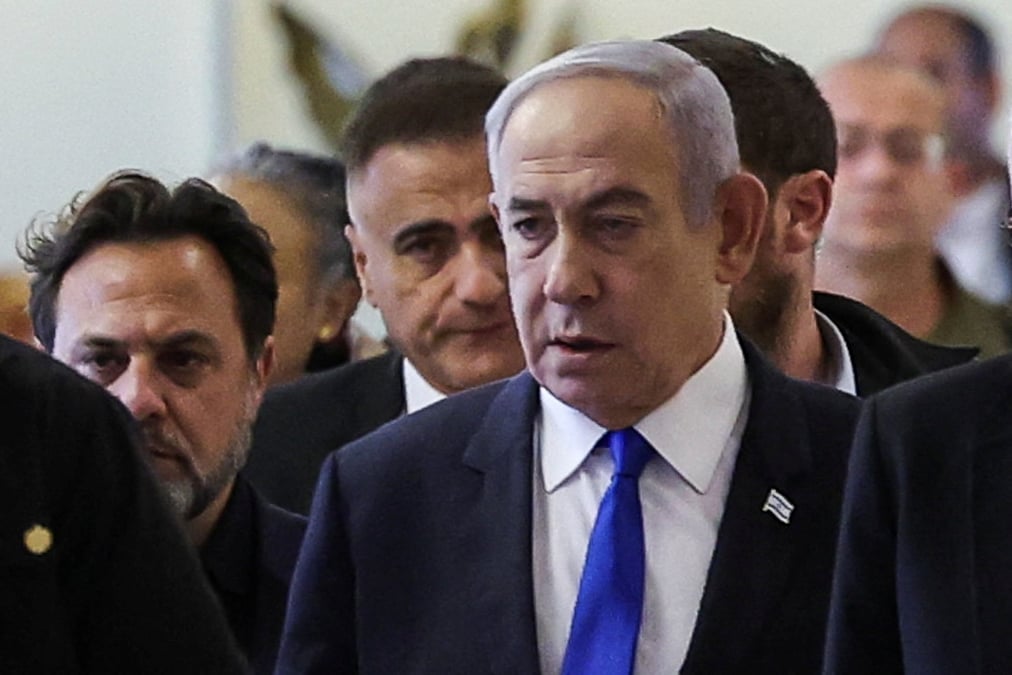 Le premier ministre israelien benjamin netanyahu arrive a la reunion de la faction du likoud a la knesset a jerusalem