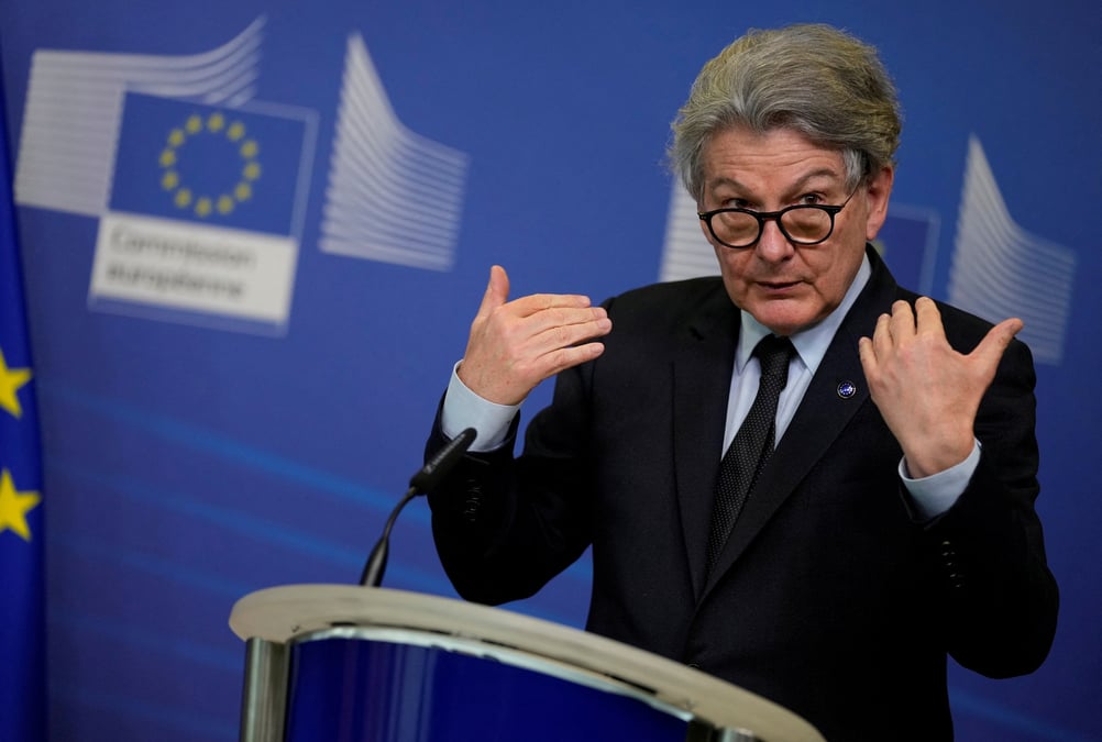 Le commissaire européen, Thierry Breton, en charge du dossier de l'IA Act.
