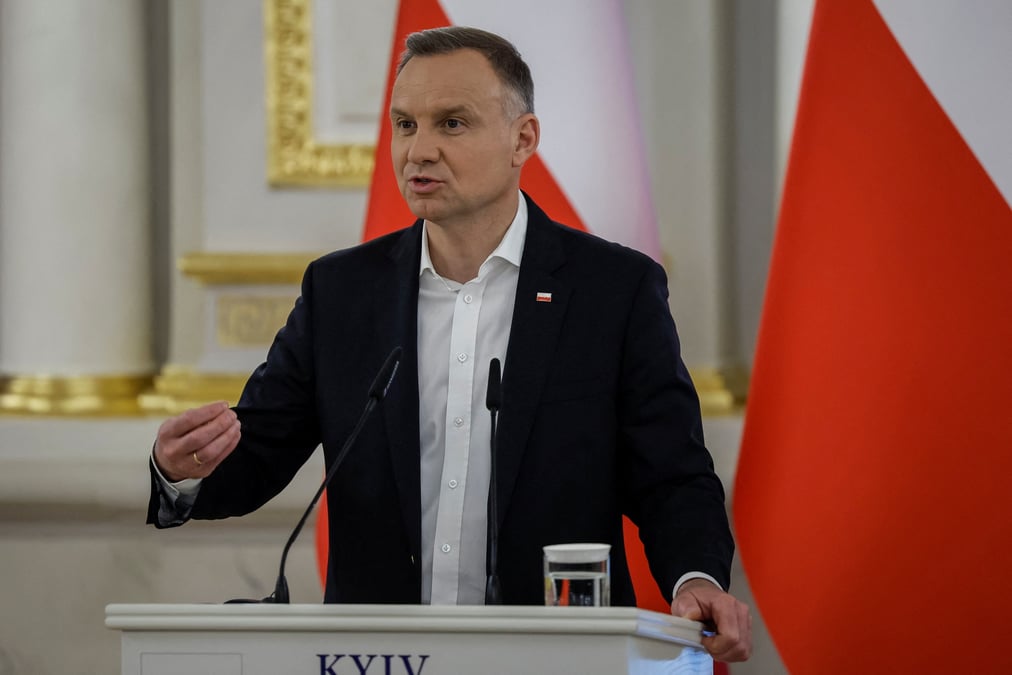 Le president polonais andrzej duda a kiev, en ukraine