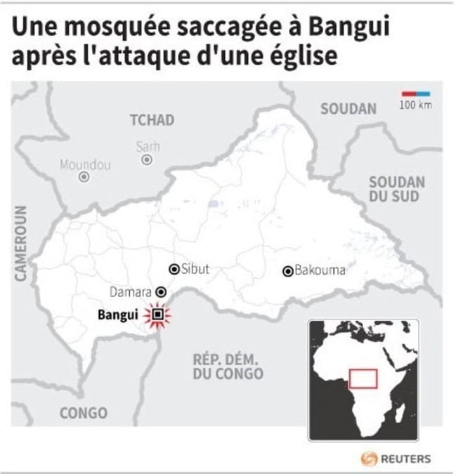Une mosquée saccagée à Bangui après l'attaque d'une église