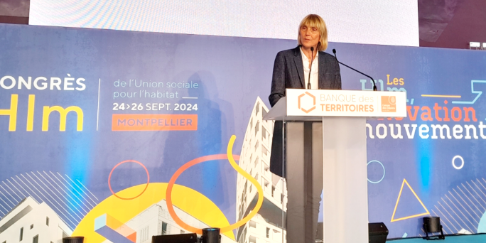 La ministre du Logement, Valérie Létard, en déplacement le 25 septembre au congrès du mouvement HLM, à Montpellier.