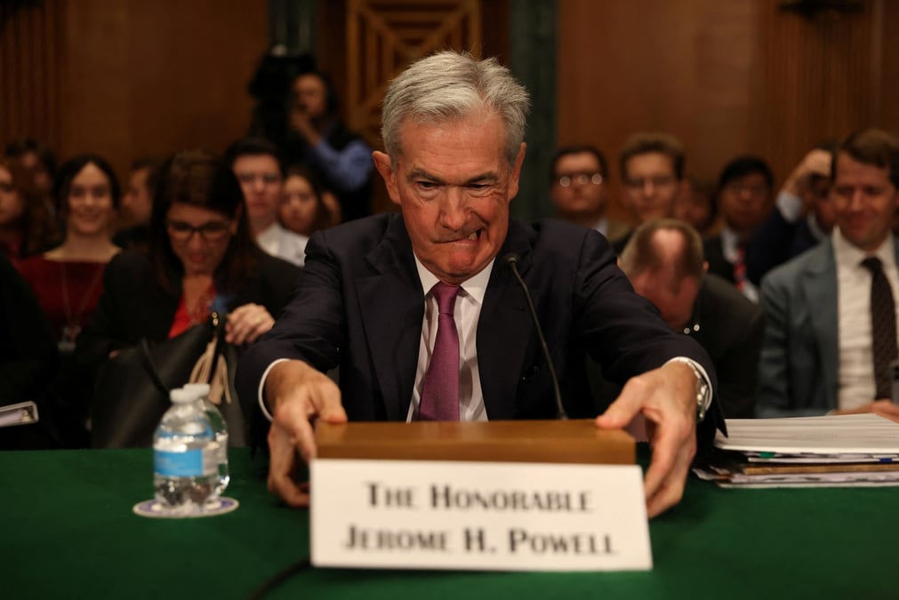 Le president du conseil de la reserve federale jerome powell a washington, aux etats-unis