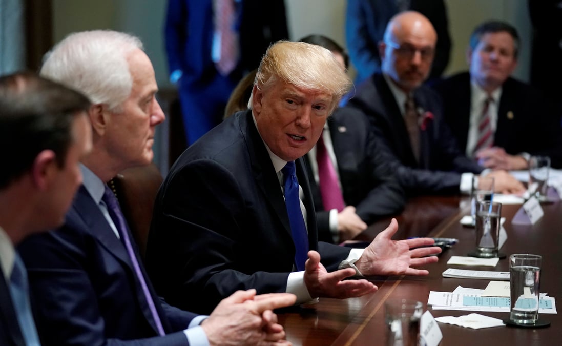 Trump demande au congres une loi d'ensemble sur les armes a feu