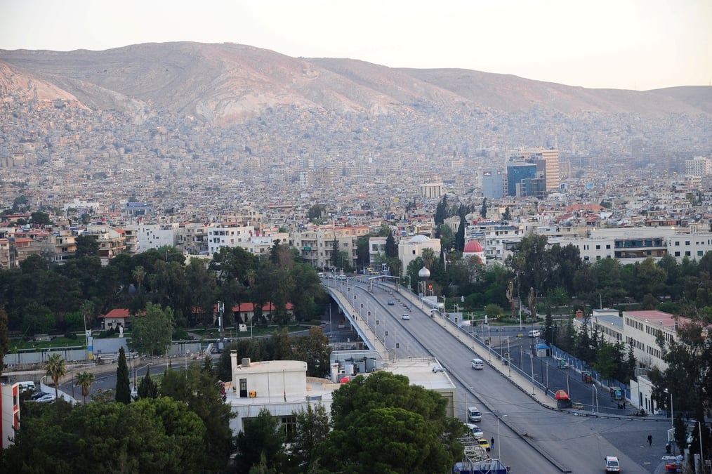 Photo d'archives d'une vue sur la ville de damas