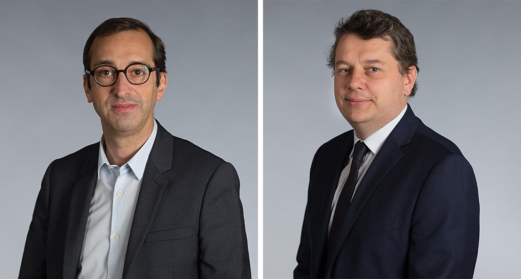 Rémi Féraud, sénateur socialiste de Paris et candidat à la mairie de Paris, et Éric Lejoindre, Maire du 18e  arrondissement de Paris.