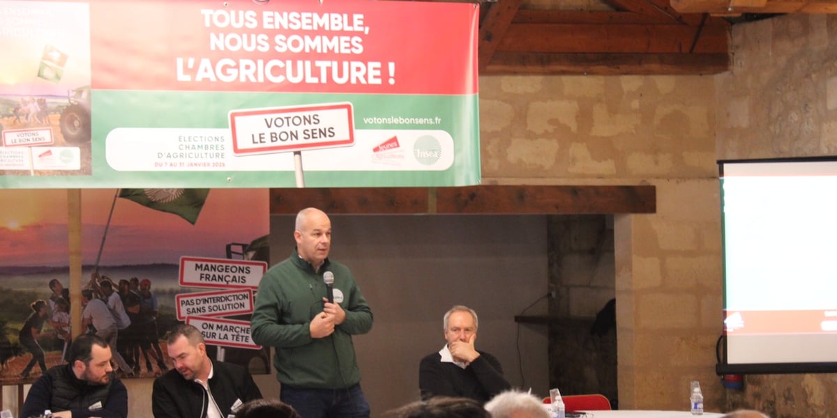 Le président de la FNSEA Arnaud Rousseau en campagne en Gironde le 10 janvier 2025.