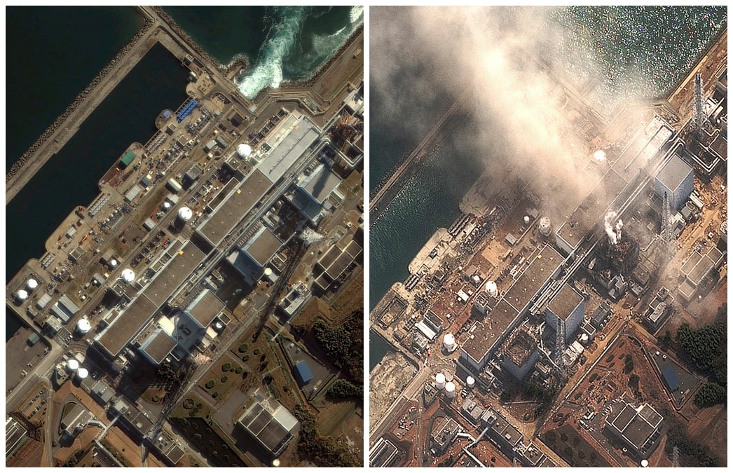 Photos satellites du site de Fukushima Daiichi