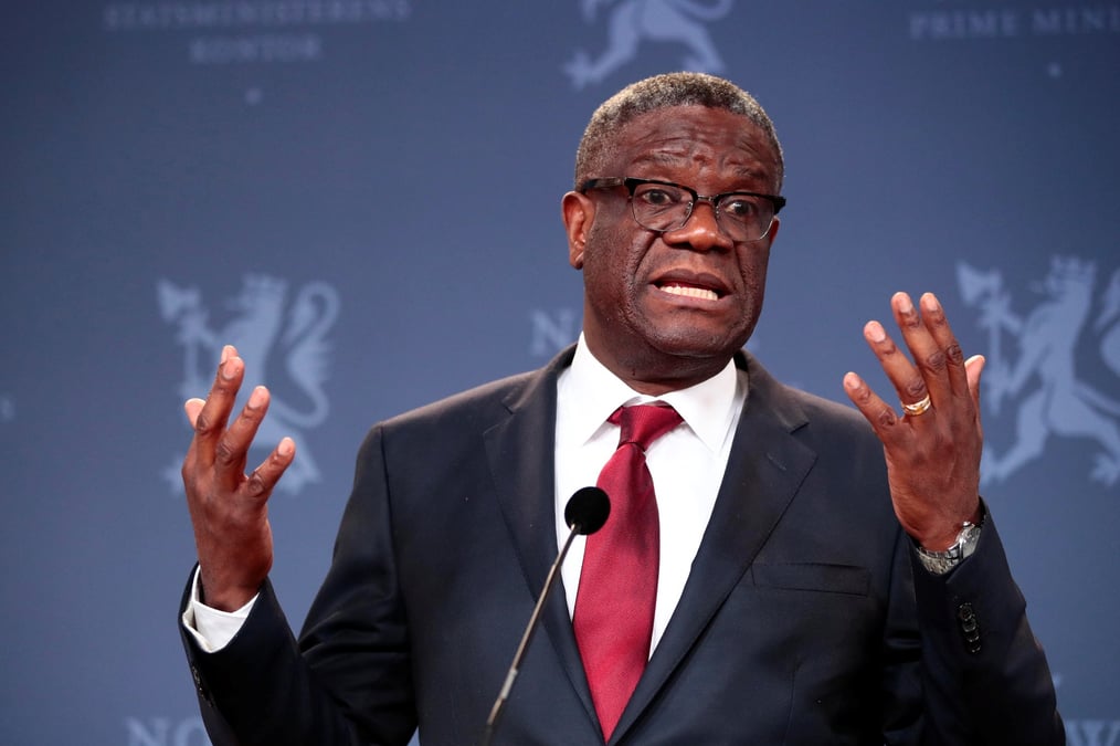 Denis mukwege s'adresse aux medias lors d'une conference de presse a oslo