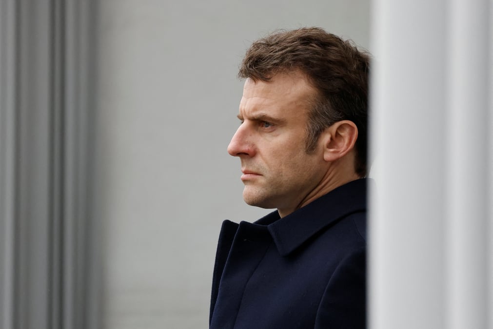 Le president francais emmanuel macron a versailles, en france