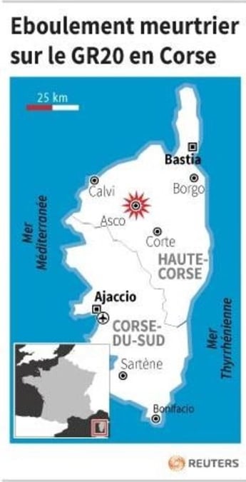 Eboulement meurtrier sur le gr20 en corse