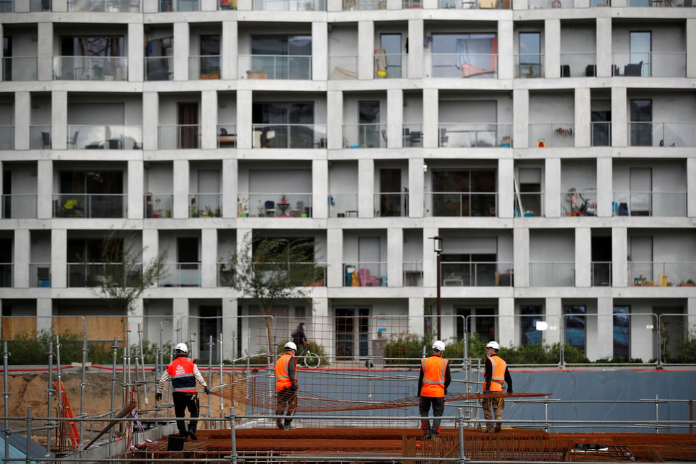 Construction site during the coronavirus disease (covid-19) pandemic in france