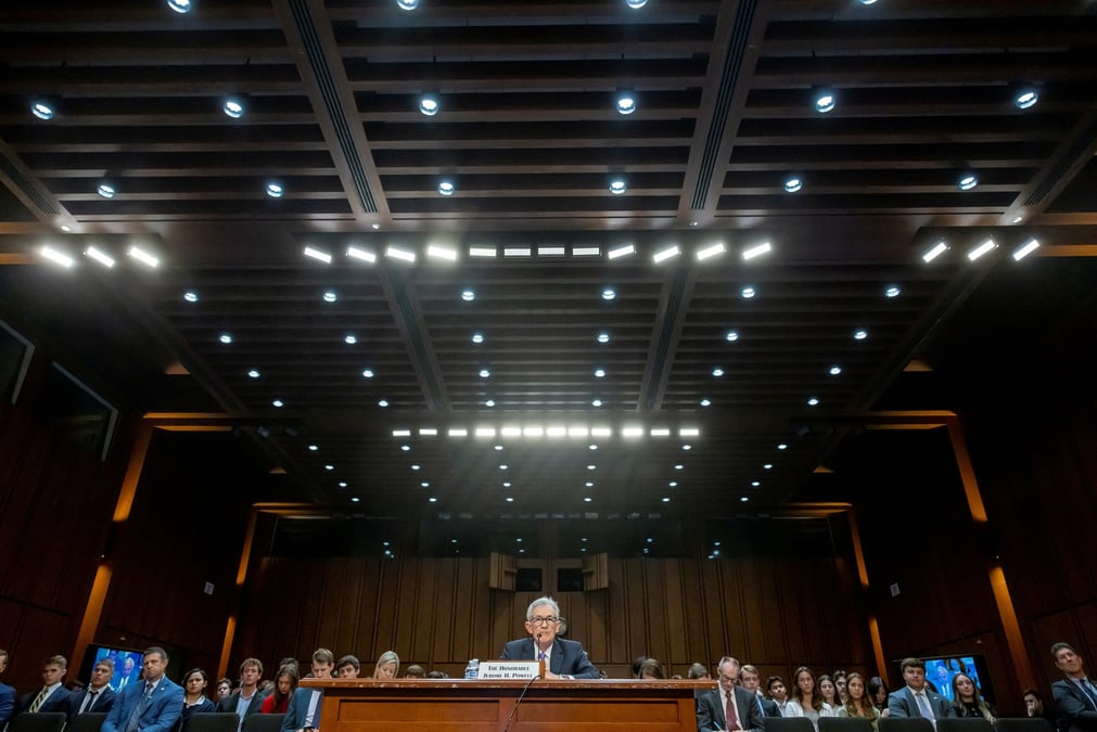 Le president de la reserve federale des etats-unis, jerome powell, temoigne devant une audience sur la colline du capitole a washington