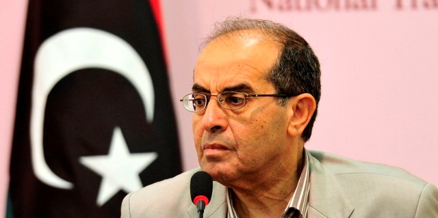 L'ancien chef de l'exécutif de transition libyen, Mahmoud Jibril, lors d'une conférence de presse à Benghazi, le 18 septembre 2011.
