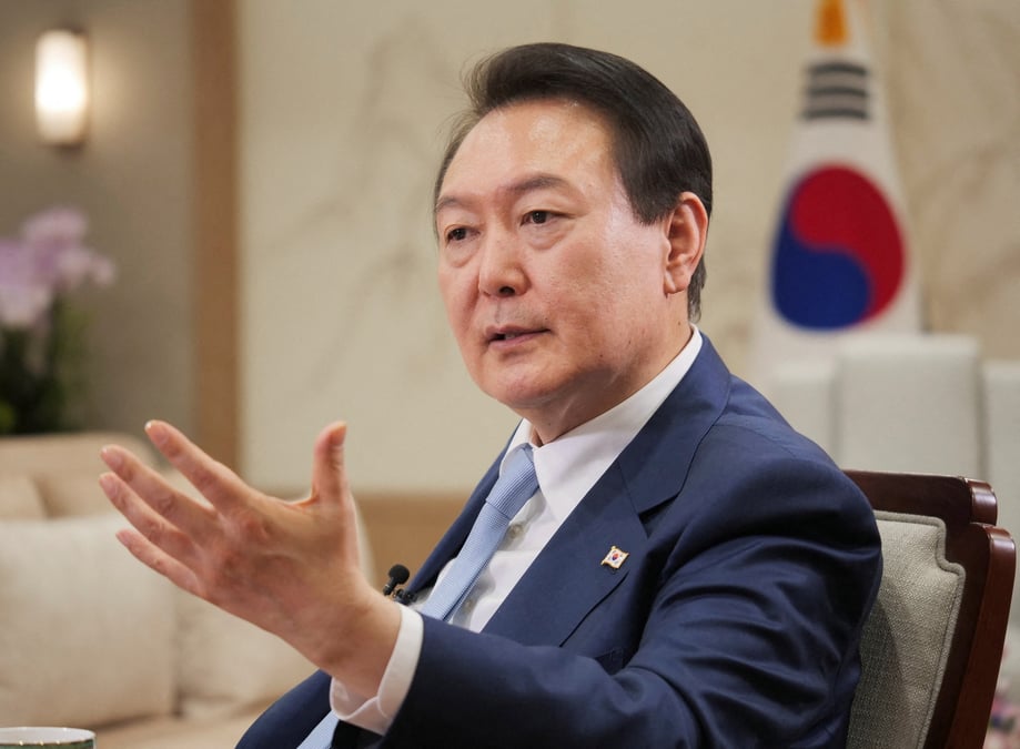 Photo d'archives du president sud-coreen yoon suk-yeol lors d'une interview avec reuters a seoul