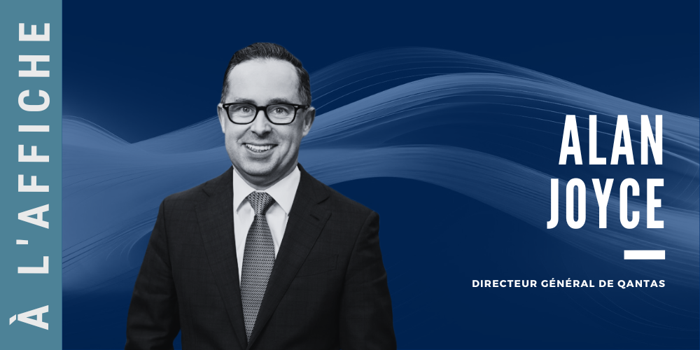 Alan Joyce, ici aux côtés du président exécutif d'Airbus Guillaume Faury, a été une personnalité marquante et clivante de l'aérien pendant 15 ans.