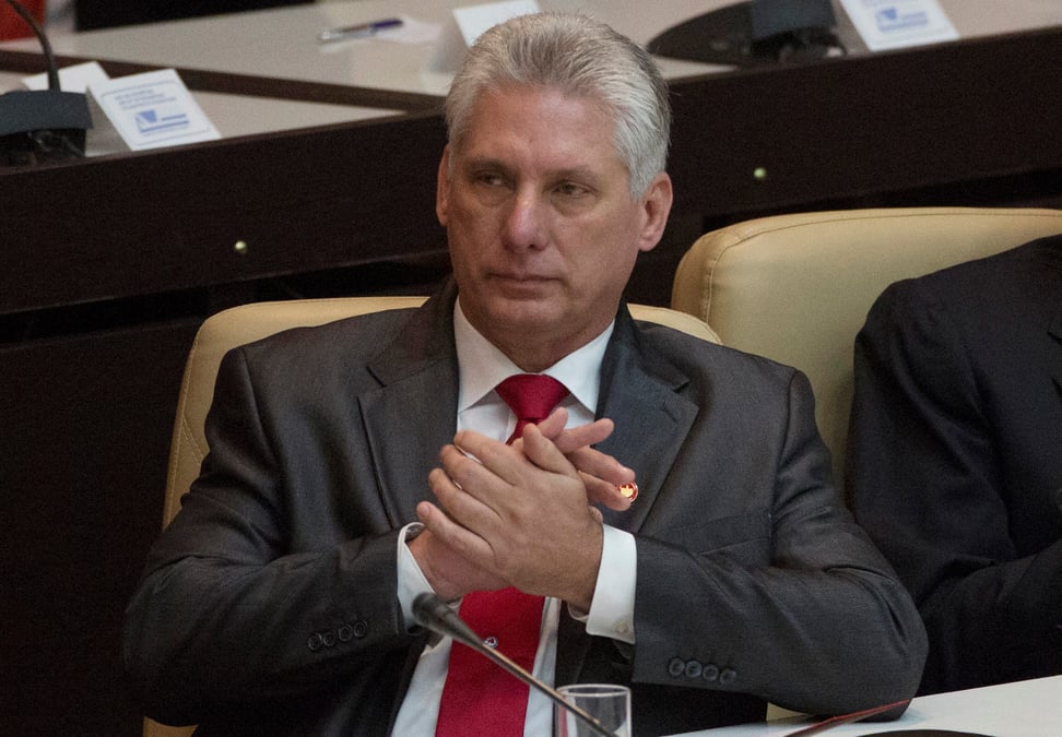 Premier deplacement du president cubain diaz-canel aux etats-unis