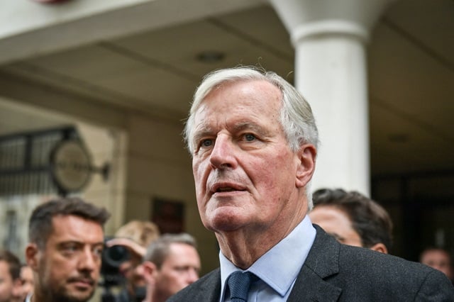 Le Premier ministre Michel Barnier lors d'un déplacement en Savoie jeudi 12 septembre.