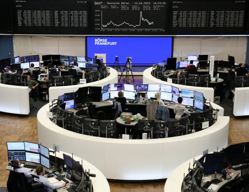 Photo de l'index boursier allemand dax a la bourse de francfort