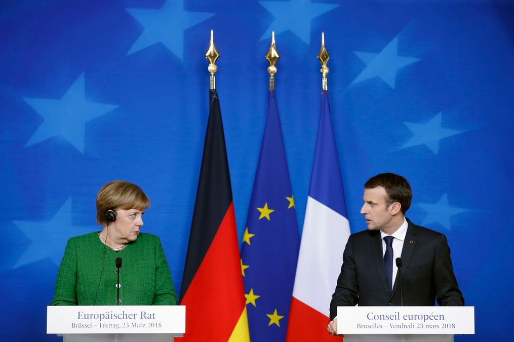 Macron et merkel fermes face a trump et a la russie