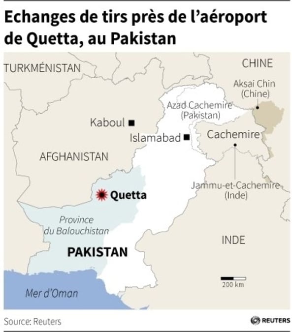 Échanges de tirs près d'un aéroport dans l'ouest du Pakistan