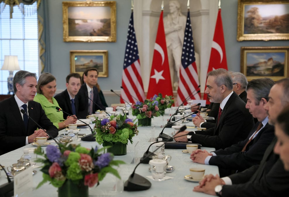 Antony blinken rencontre son homologue turc hakan fidan a washington