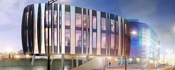 L'immeuble Le Galet, adossé au Centre del Mon à Perpignan, abritera l'un des deux espaces de coworking qu'implantera Bureaux & Co d'ici le 1er trimestre 2020 dans la capitale catalane.