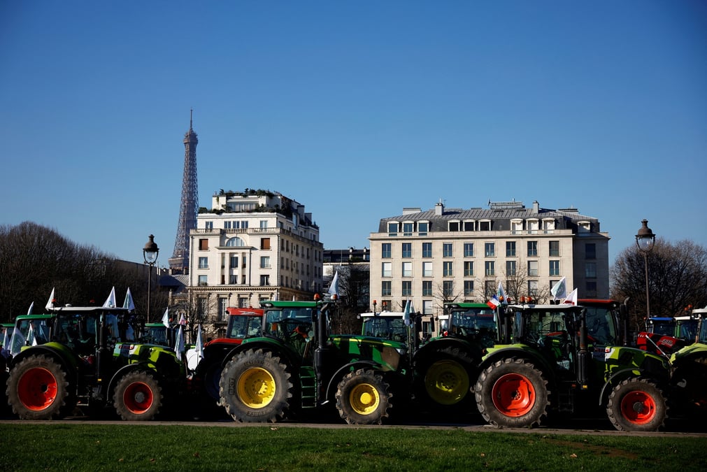 Les agriculteurs francais a paris, en france