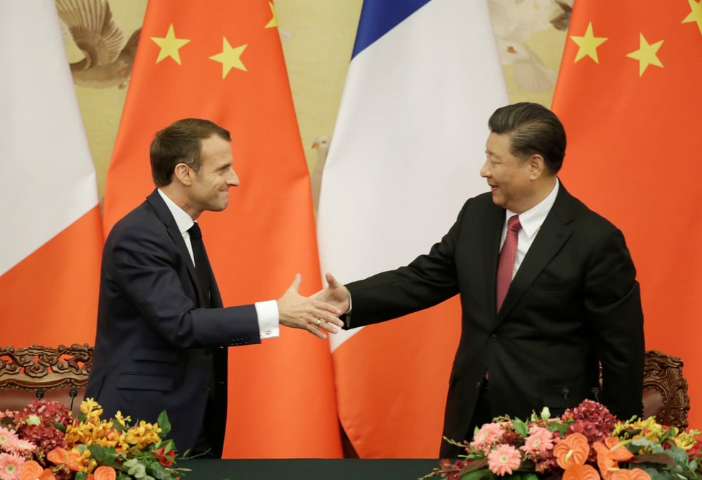 Emmanuel Macron et le président chinois Xi Jinping