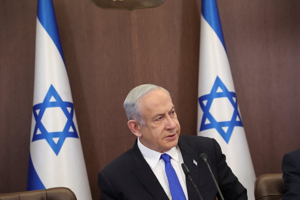 Reunion hebdomadaire du cabinet au bureau du premier ministre a jerusalem