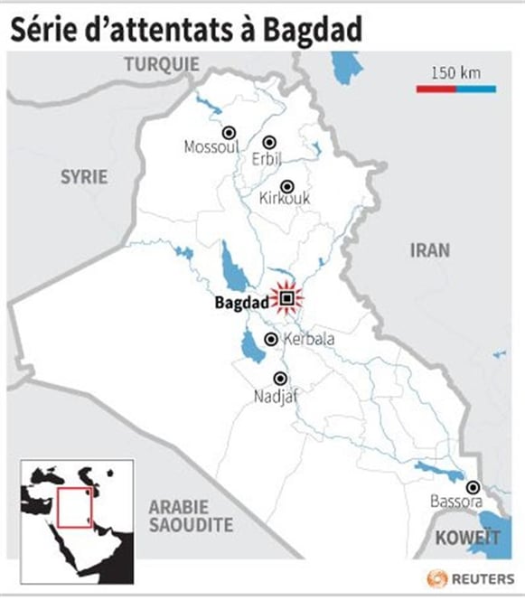 Seize morts dans une série d'attentats à Bagdad